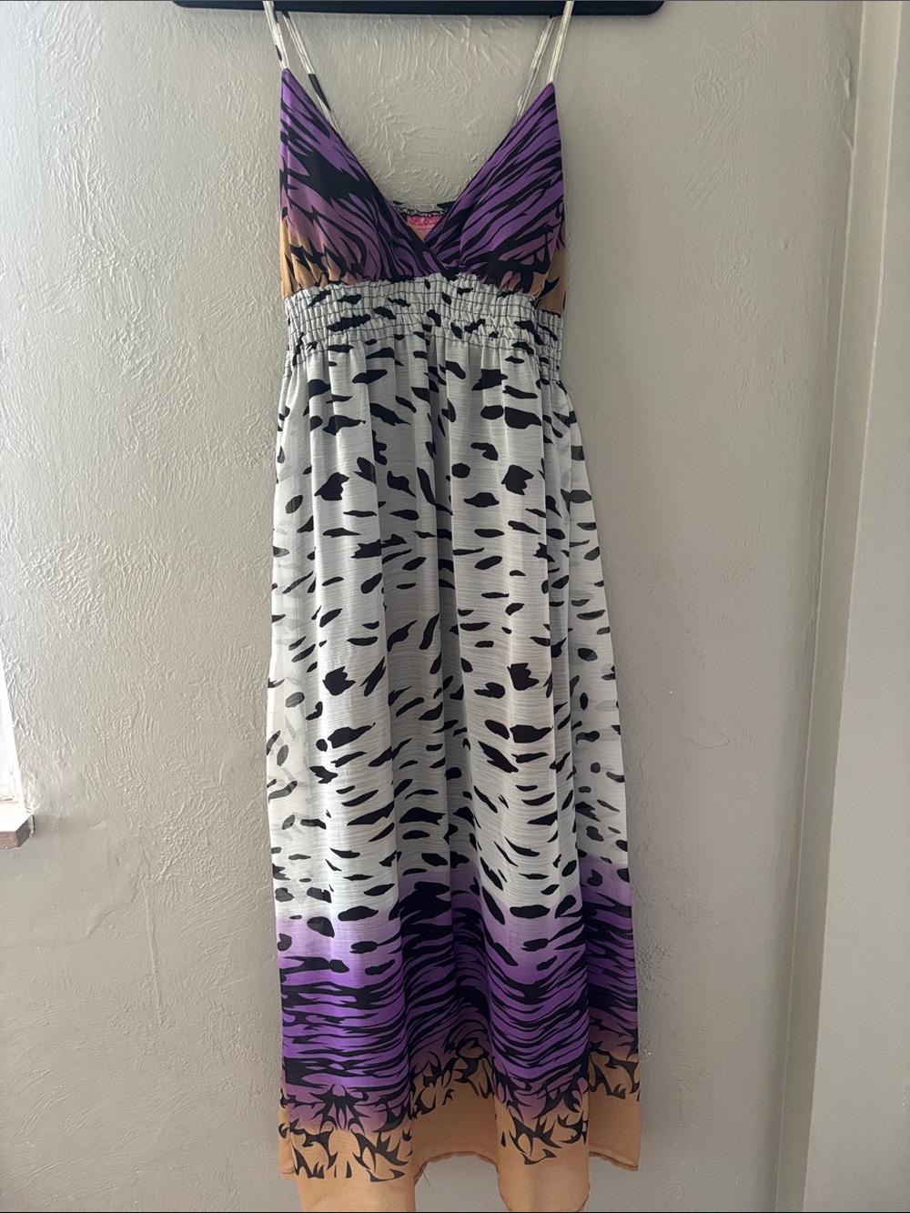 She's Cool Purple, Black and Tan Maxi Dress